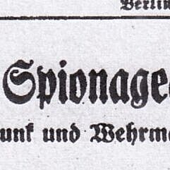 Das Wort Spionage in Fraktur